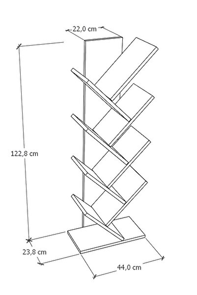 Mirobi Dria Ağaç Kitaplık Dekoratif Kitaplık Raf Düzenleyici Kitap Rafı Çam