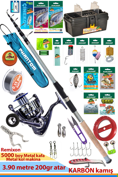 phantom fishing equipments 3.90 metre Karbon Kamış Tüm Denizler ve Göller içi...