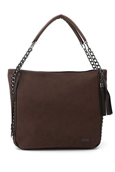 GÖNDERİ(R) Women's Brown Suede Tassel Shoulder Bag