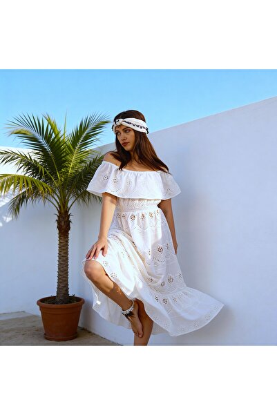 Su Koleksiyon فستان Demre Madonna ذو طية صدر السترة