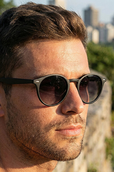 sun factory نظارات شمسية للجنسين باللون الأسود غير اللامع UV400 1355 C0101M -...