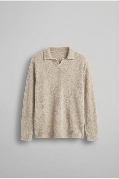 ablukaonline سترة رجالية ذات ياقة بولو ناعمة ومزخرفة بالحجم الكبير