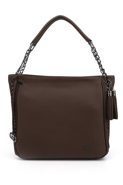 GÖNDERİ(R) حقيبة كتف بنية اللون للنساء/الفتيات