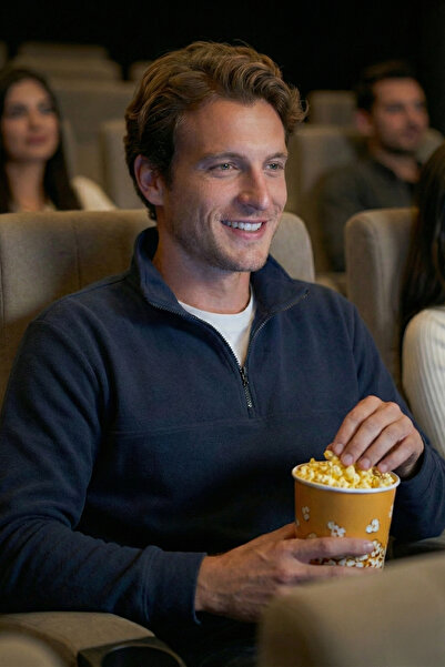 Buratti Pulover pentru bărbați, din bumbac, cu jumătate de fermoar, cu guler ...