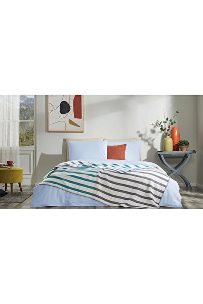Lova Yatak Lana Çift Kişilik Battaniye - Mavi