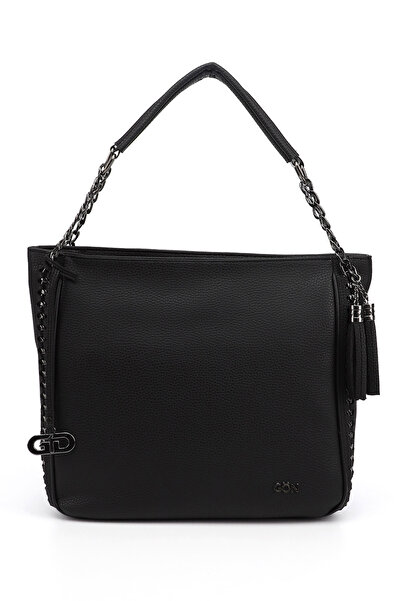GÖNDERİ(R) Μαύρη γυναικεία τσάντα ώμου μεγάλου μεγέθους B6807