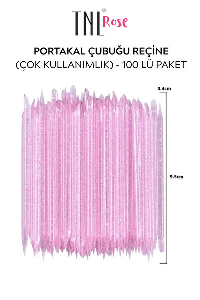 gala smart TNL ROSE 100'lü Reçine Portakal Çubuk Çok Kullanımlık Kalıcı Oje P...