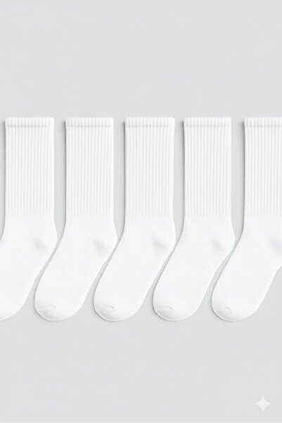 BELİNOPLUS جوارب أولا القطنية البيضاء، عبوة من 5 قطع، مناسبة للرياضة والاستخد...