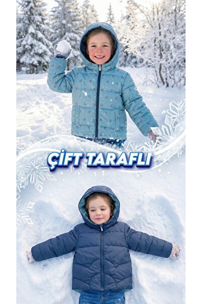 MAYORAL Двосторонній пуховик для дівчаток, синій 4444