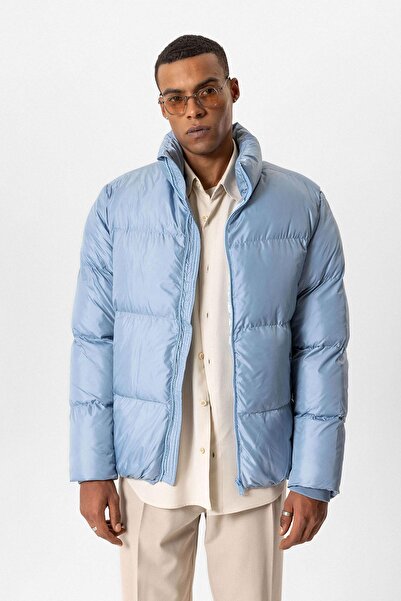 Antioch سترة مطاطية منتفخة بياقة واقفة باللون الأزرق للأطفال