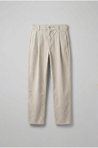 ablukaonline Erkek Baggy Fit Kadife Pantolon Krem