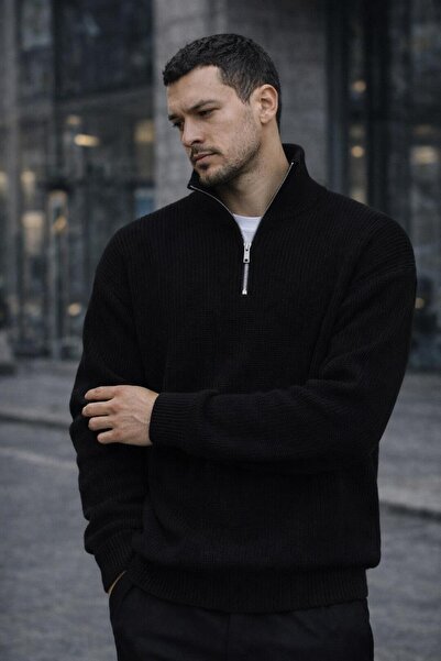 Valiberta Pulover pentru bărbați Nolan Oversize Thessaloniki Knit cu jumătate...