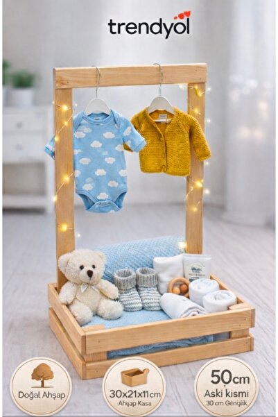 P+ Yenidoğan Hediye Sepeti , Ahşap Bebek Kırk Sepeti , Hediye Sepeti