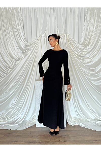 Nesil فستان نسائي طويل من ماربيلا بتفاصيل أزرار على الأكمام وتصميم ضيق عند ال...