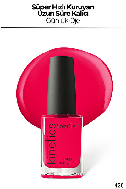 kinetics SolarGel Günlük Oje - Uzun Süre Kalıcı, Yoğun Pigment | #425 REDHASH...