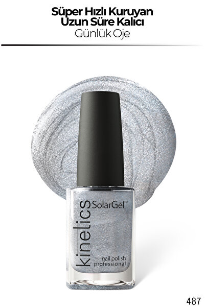 kinetics SolarGel Günlük Oje - Uzun Süre Kalıcı, Yoğun Pigment | #487 SİLVER ...
