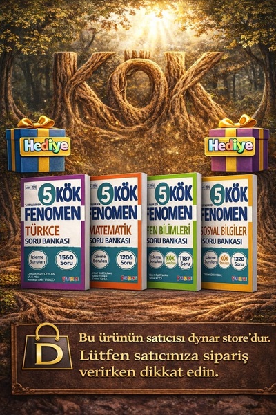 Fenomen Yayıncılık FENOMEN 5.SINIF KÖK MATEMATIK FEN TÜRKÇE SOSYAL SORU BANKA...