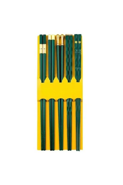 Choice Dark Green 5 pairs Chopsticks Reusable Fiberglass Dishwasher Safe 9.6 ...