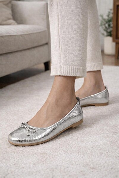 redtan حذاء باليه نسائي باللون الفضي مع فيونكة |   راقصة الباليه الرئيسية |  ...