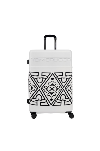 Tom Cruiser حقيبة سفر صلبة بعجلات مقاس 28 بوصة من ماركة Vision - لون أبيض، مص...