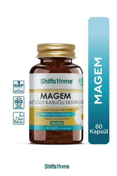 Aksu Vital مستخلص لحاء الصفصاف من ماجيم، 60 كبسولة