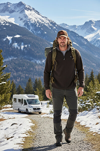 Buratti قصة ضيقة سترة بولار للرجال مقاومة للتكتل ومقاومة للوبر ومقاومة للبرد ...