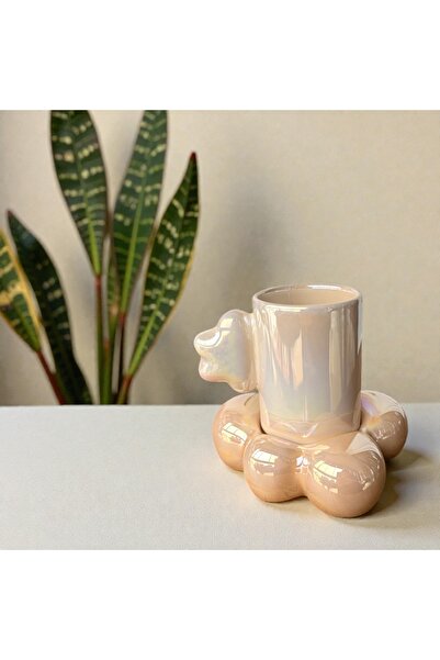 Deniz Kızı Seramik Cloud Cup with Handle Beige / Handmade Ceramic Cup