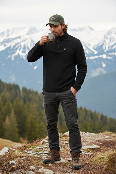 Buratti Slim Fit Anti-pilling Fără pilule Guler Bato Iarnă Fleece Rose Fleece...