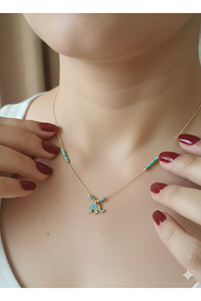 NAS fashion قلادة الفيل الأزرق المرصعة بالخرز للنساء: الحظ والبركة والأناقة ف...