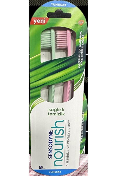 Simple Sensodyne Nourish - فرشاة أسنان ناعمة للتنظيف الصحي مكونة من قطعتين