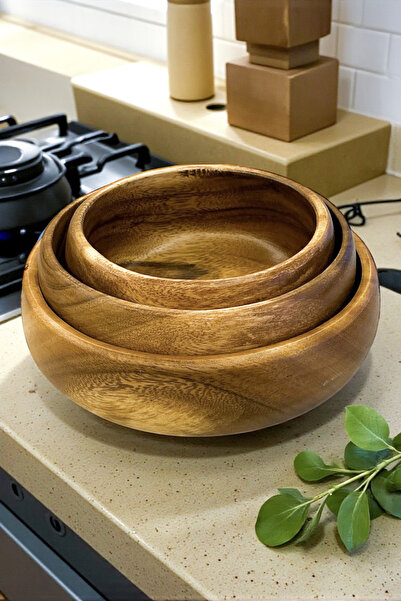 SepetçiBaba اليساندرو - طقم أوعية أكاسيا مكون من 3 قطع