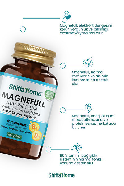 Shiffa Home Magnefull 60 Tablet - Magnezyum Sitrat Malat Bisglisinat