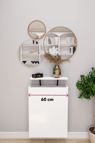 Mirobi Soravel Petek Üstü Uçan Raf Dresuar Kalorifer Peteği Rafı 60 X 18 Cm B...