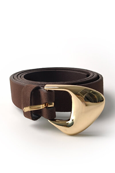 Ecrou Thin Suede Belt Bitter Brown