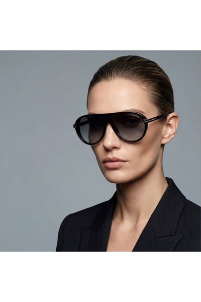 Tom Ford Unisex Güneş Gözlüğü Tf1023 Marcus 01b 60-13, Siyah Asetat Çerçeve, ...