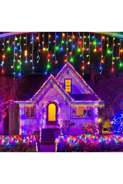 HASSAN Instalație 12 metri țurțuri cu franjuri MULTICOLOR 300 LED