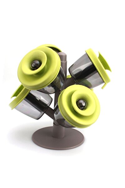 MANDU Copacel Spice Rack cu 6 recipiente pentru condimente + suport inclus