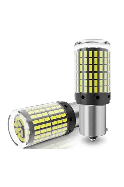 Ruan Set 2 Becuri LED Canbus 1156 Pozitie Galben BA15S P21W 144 LED-uri