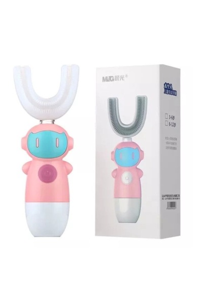 LILY Periuta de dinti electrica pentru copii, forma de U, ROZ