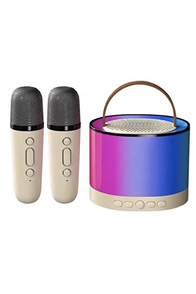 China Boxa rotunda de karaoke portabila cu 2 microfoane wireless player muzic...