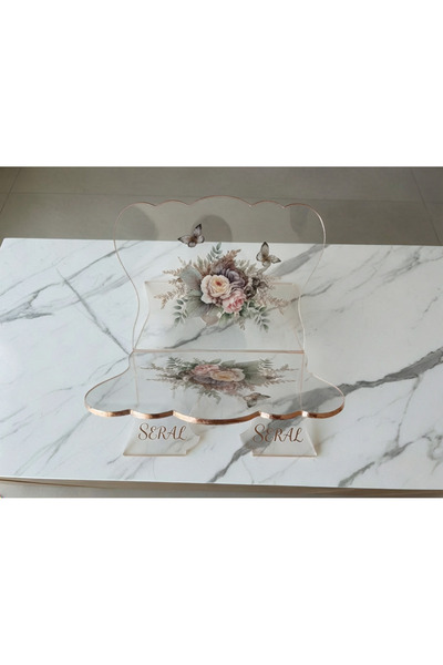 STANDORA Clear Acrylic Uv Printed Rahle - Book Reading Stand with Rose Gold D...