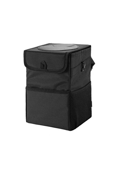 BASHAR Cos de gunoi auto pliabil cu buzunare de depozitare Negru