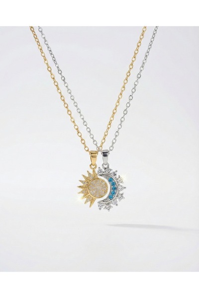 LioraeAtelier Ay ve Güneş Çelik Çift Mıknatıslı Kolye
