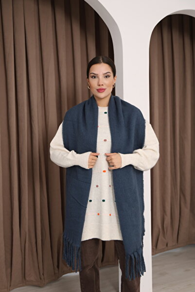 Jack Ferrero Örme kumaş Düz kesim Püsküllü bitiş Yumuşak Dokulu Kadın Atkı Şa...