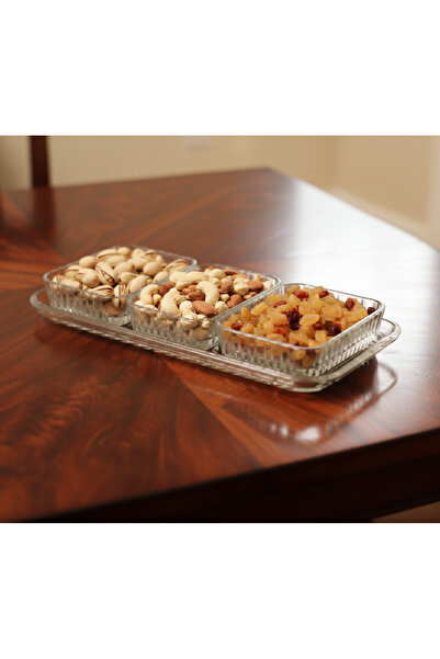 Paşabahçe 4-Piece Snack Bowl Breakfast Set Rectangular