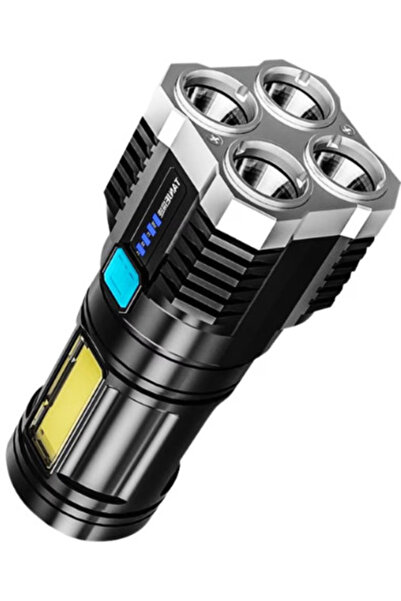 OEM Flashlight with 4 LEDs, rechargeable via USB, super bright, 300m range
