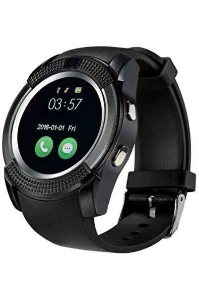 OEM Smartwatch V8 HandsFree Bluetooth 3.0 Micro SIM Android Camera 1.3MP Negru