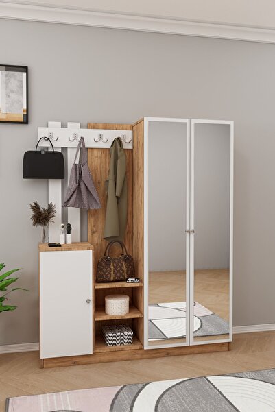 Mirobi Bublisa Vestiyer Portmanto Ayakkabılık Atlantik Çam Beyaz