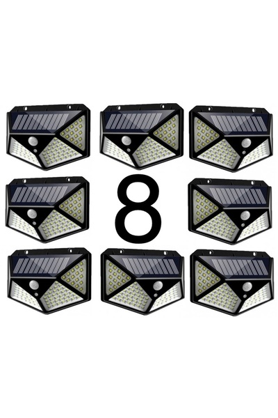 Alex Set 8 Lampi ULTRA 100 LED Solare cu senzor de miscare si lumina 3 moduri...