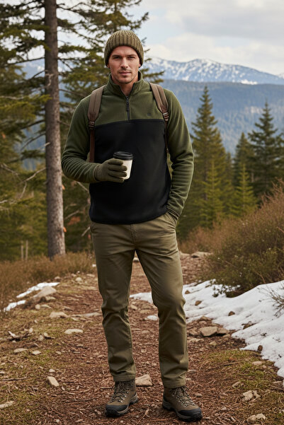 Buratti Normál szabású, cipzáras állványgallér, téli magasított polár férfi p...